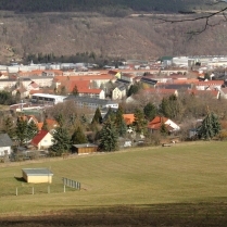 Blick von der Dreieckswiese zur Siedlung - Bildautor: Matthias Pihan, 12.03.2021
