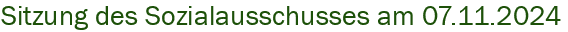Sitzung des Sozialausschusses am 07.11.2024