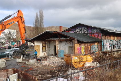 Beginn der Abrissarbeiten am 29.01.2025 - Bildautor: Matthias Pihan, 29.01.2025
