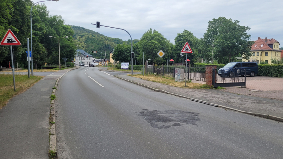 Stelle der Straensperrung