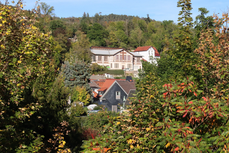 Durchblick vom B�hlscheibener Weg zum Allianzhaus